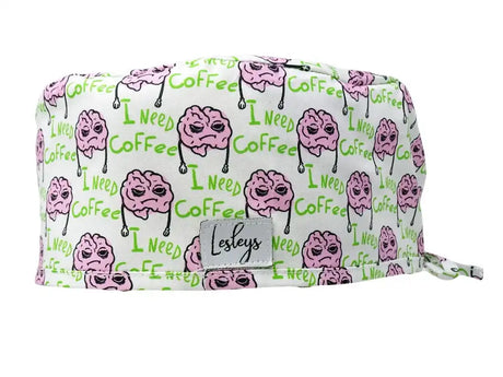 Cotton Scrub Cap - Calot de Bloc - Gorro Quirofano - Cuffia Chirurgica - I need Coffee